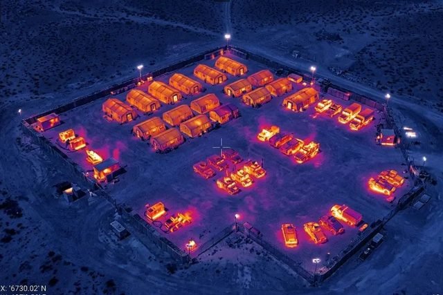 Thermal aerial view of a compound